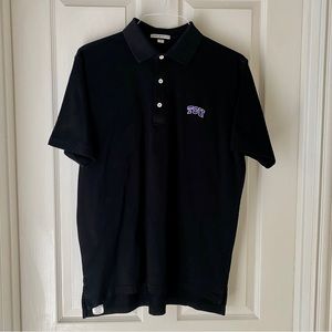 Men’s TCU Peter Millar Black Polo Size Small - Like New, Very Soft, 100% Cotton